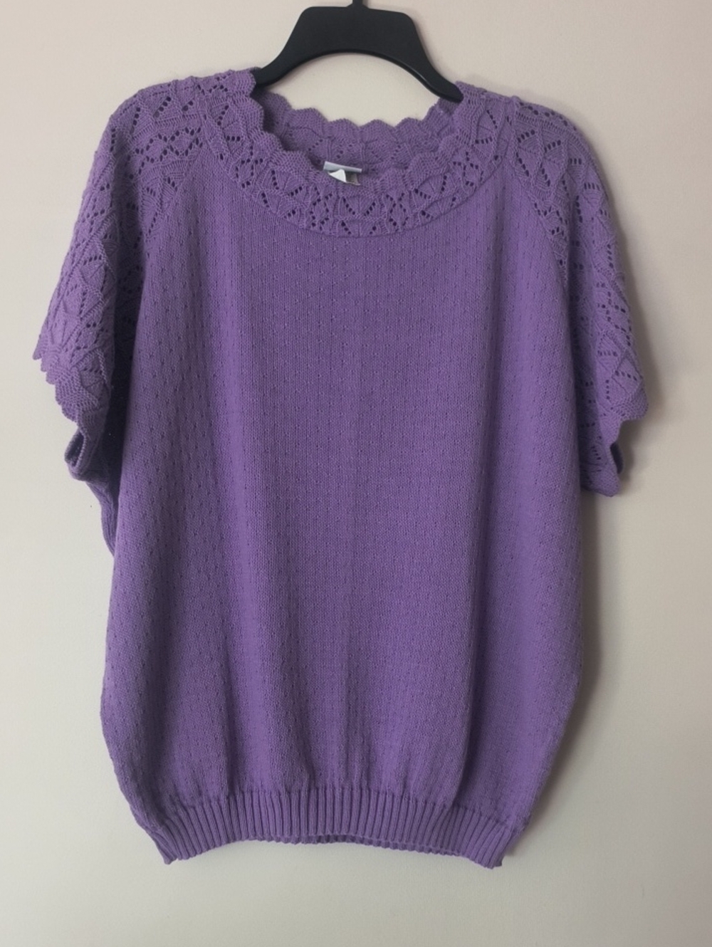 Haband Purple -knit Scoop Neck Sweater Made USA